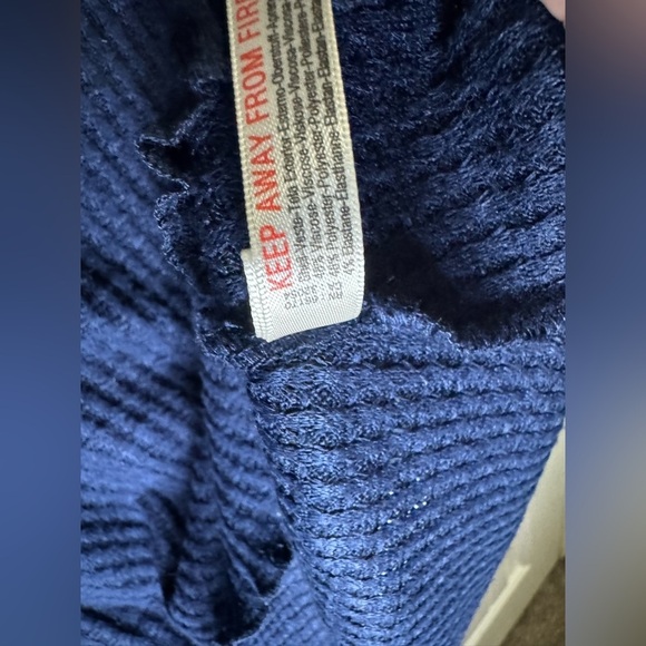 Anthropologie Navy Blue Waffle Knit Button Henley Long Sleeve - Picture 6 of 7